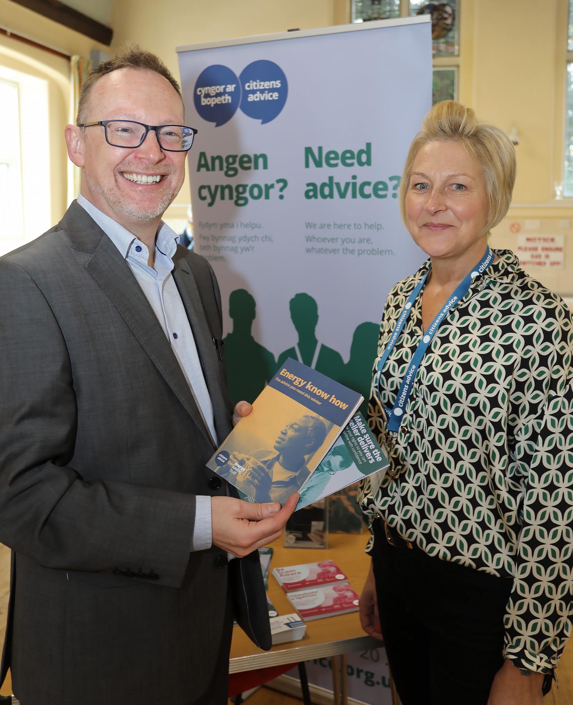 Russell George MS with a Citizens Advice representative.