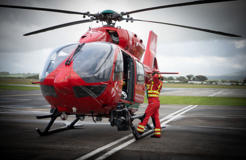 Wales Air Ambulance on the ground.